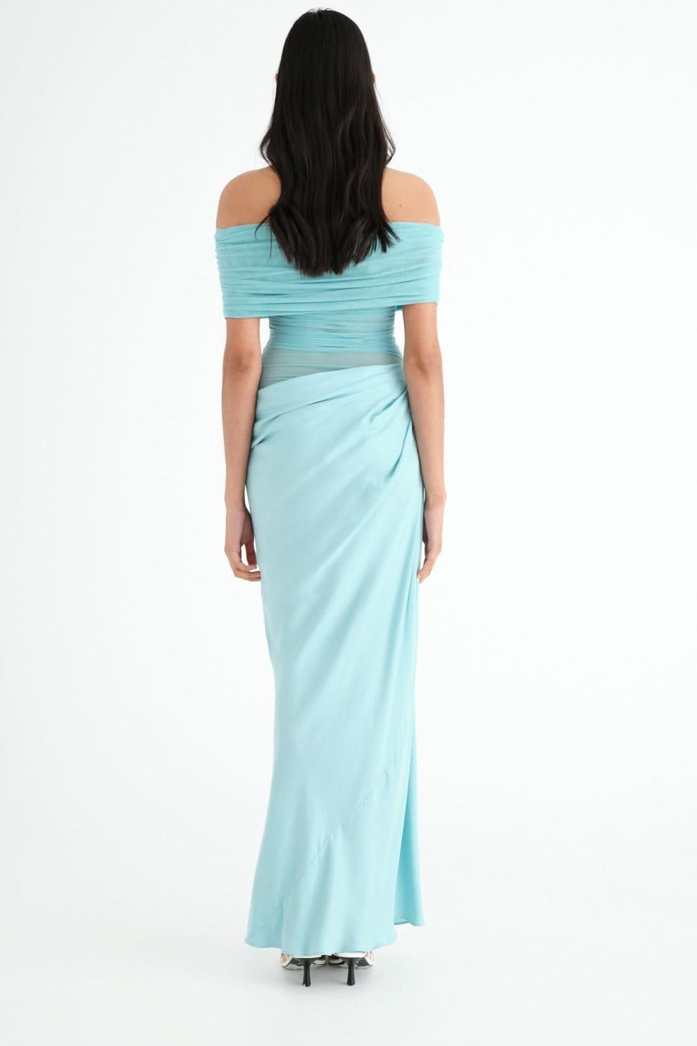 Women's Wedding Guest Off Shoulder Maxi Dress