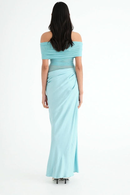 Women's Wedding Guest Off Shoulder Maxi Dress