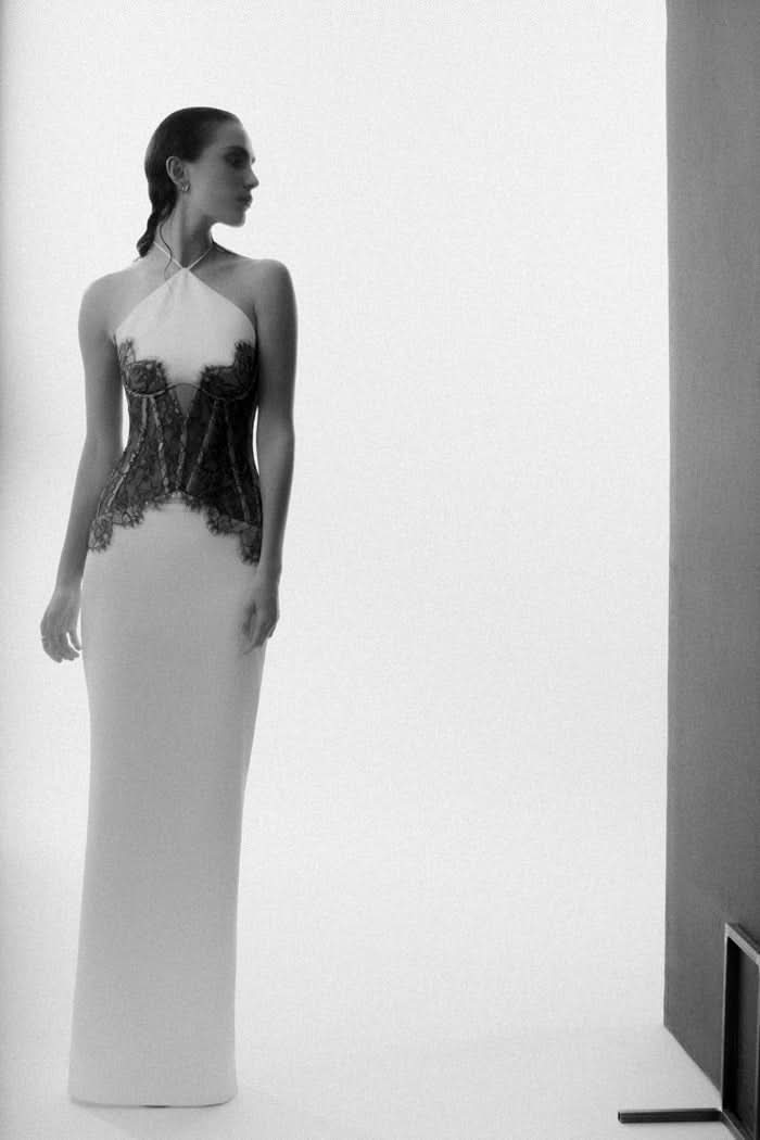 Women's Cocktail Halter Lace Corset Maxi Dress