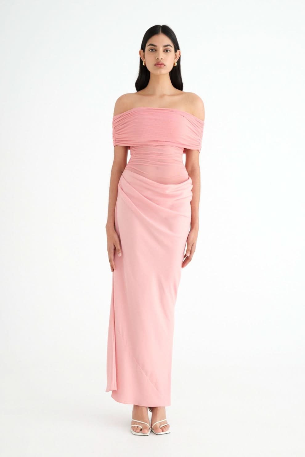Women's Wedding Guest Off Shoulder Maxi Dress