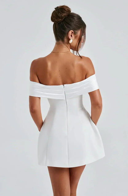 Women's Cocktail Off Shoulder Bow Mini Dress
