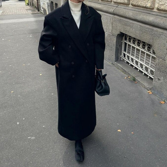 Luksusowy wełniany płaszcz