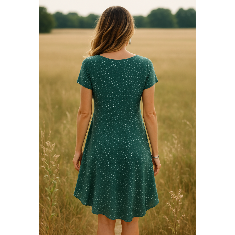 Women's Summer Polka Dot Short Sleeve Mini Dress