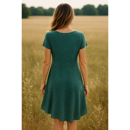 Women's Summer Polka Dot Short Sleeve Mini Dress