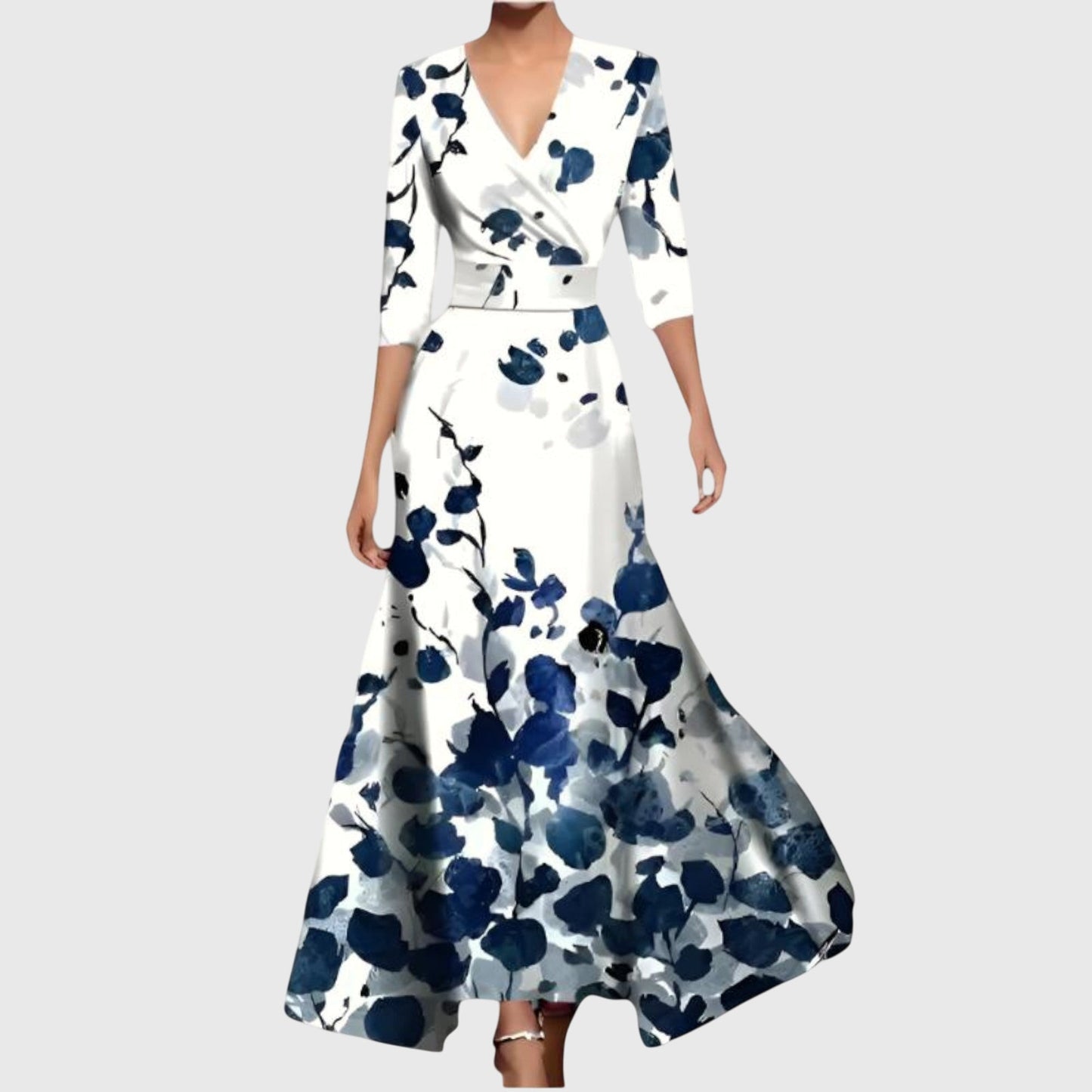 Women's Wedding Guest Floral V Neck Maxi Dress