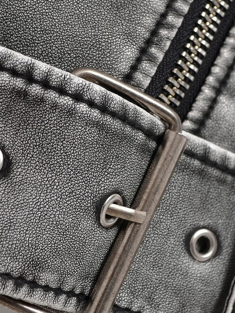 Pralowana Krótka Kurtka Motocyklowa