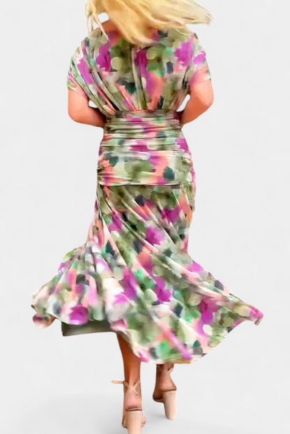 Women's Wedding Guest Off Shoulder Ruched Maxi Dress