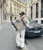 Luksusowa kurtka z futra syntetycznego