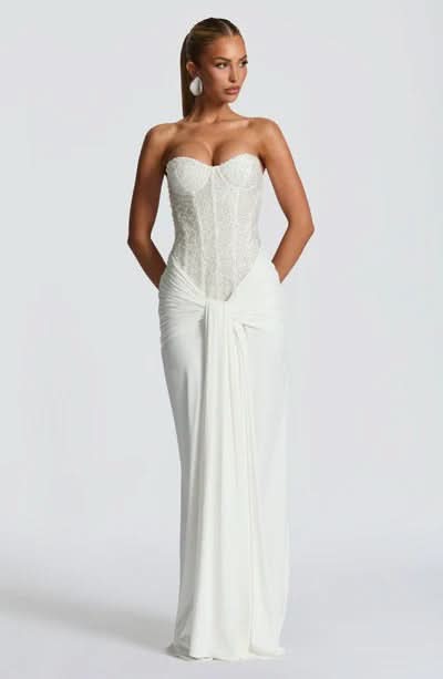 Women's Prom Strapless Sweetheart Maxi Dress