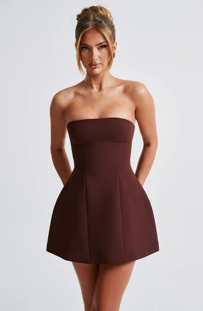 Women's Cocktail Strapless Bubble Mini Dress