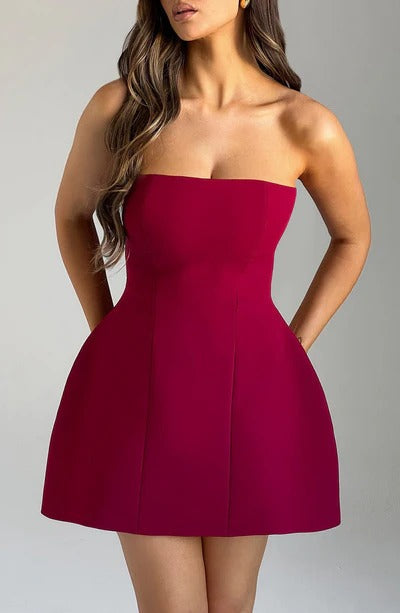 Women's Cocktail Strapless Bubble Mini Dress