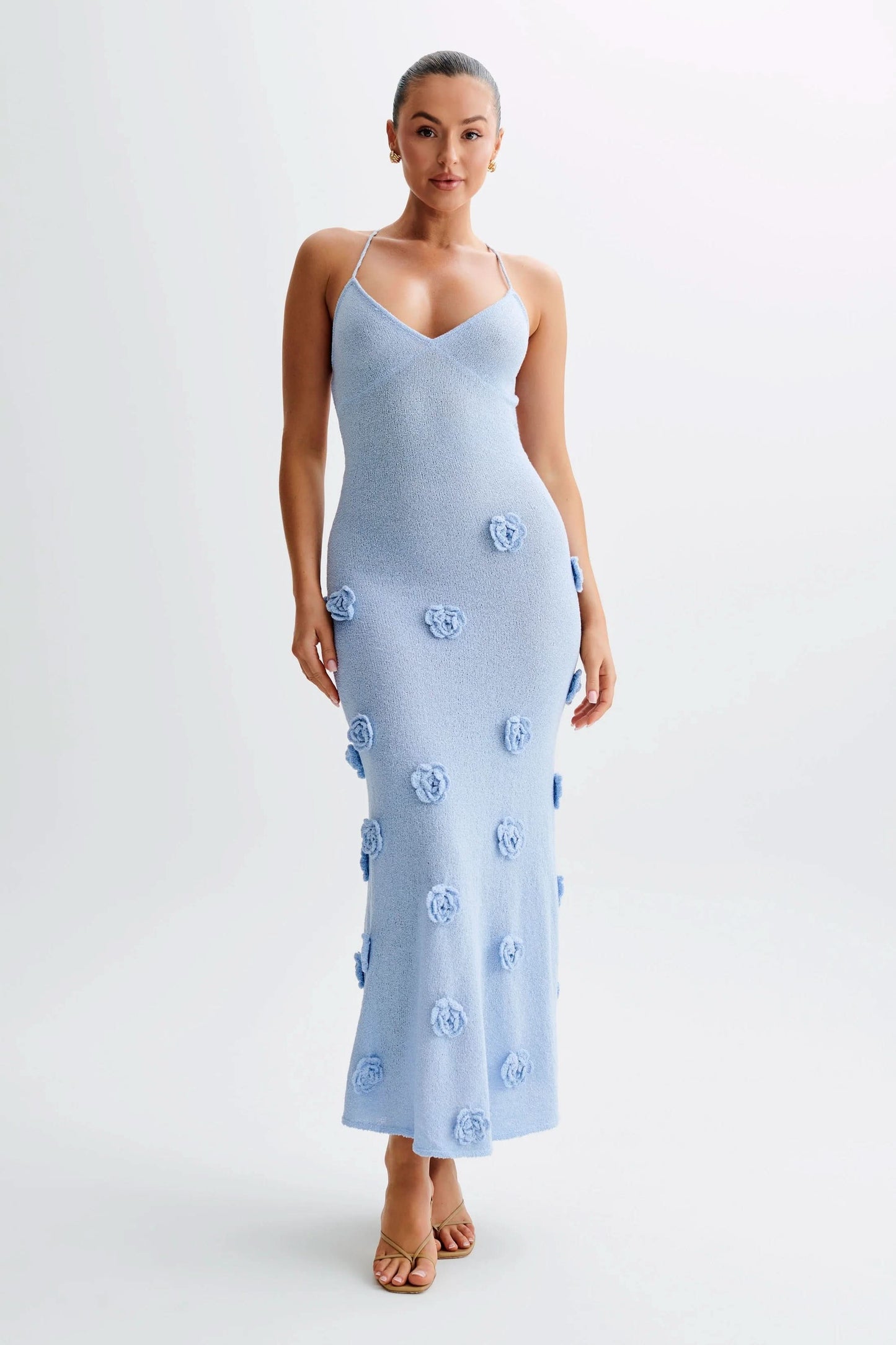 Women's Wedding Guest Floral V Neck Maxi Dress