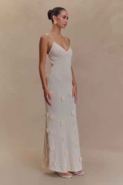 Women's Wedding Guest Floral V Neck Maxi Dress