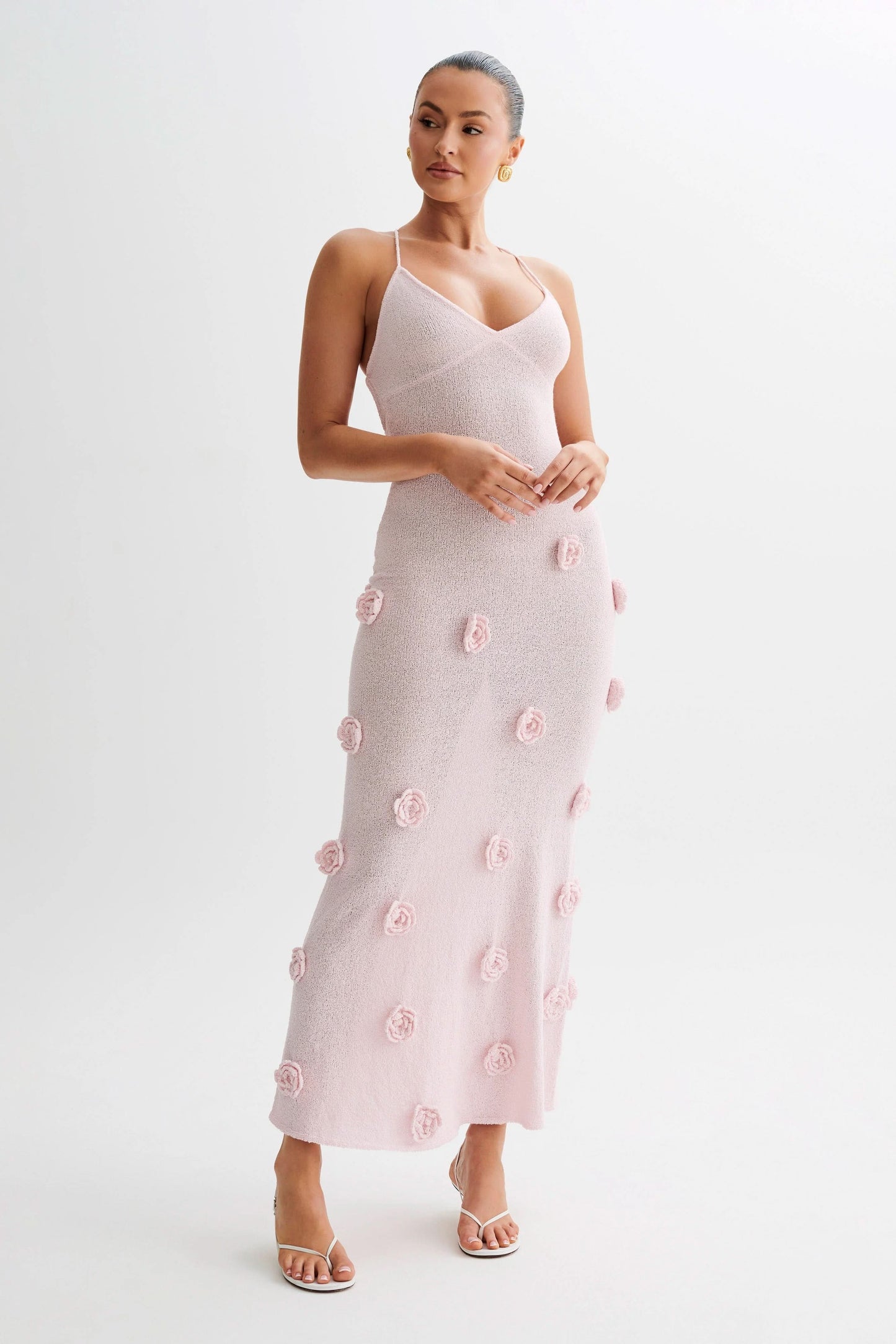 Women's Wedding Guest Floral V Neck Maxi Dress