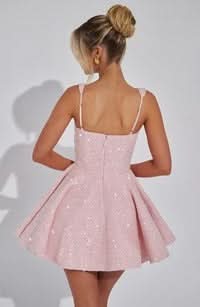 Women's Wedding Guest Sequin Square Neck Mini Dress