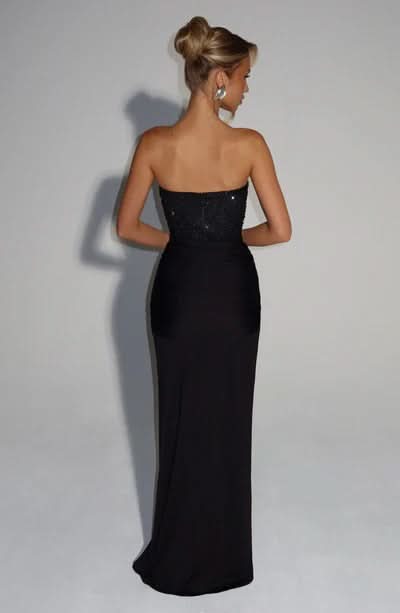 Women's Prom Strapless Sweetheart Maxi Dress