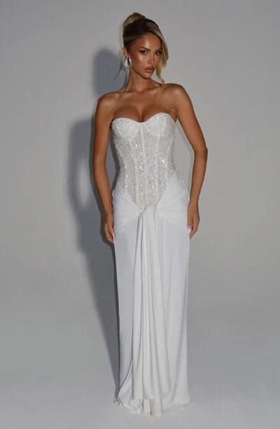 Women's Prom Strapless Sweetheart Maxi Dress