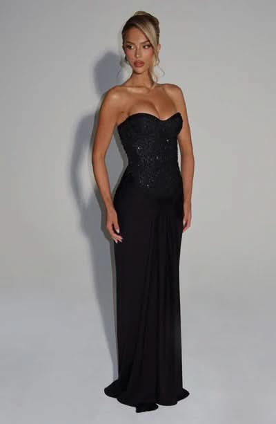 Women's Prom Strapless Sweetheart Maxi Dress