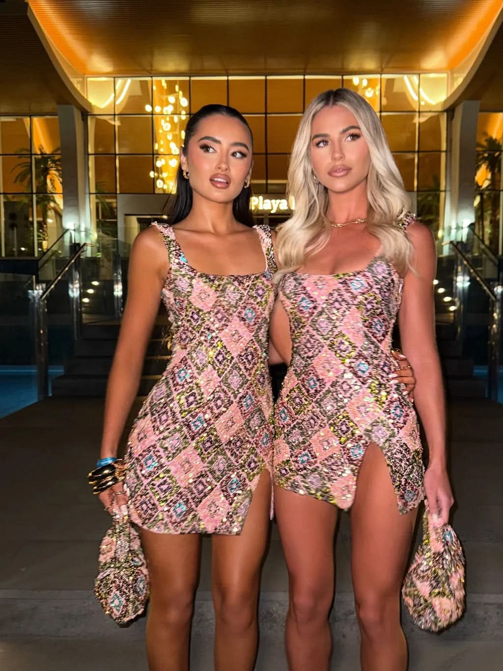 Women's Cocktail Sequin Square Neck Mini Dress