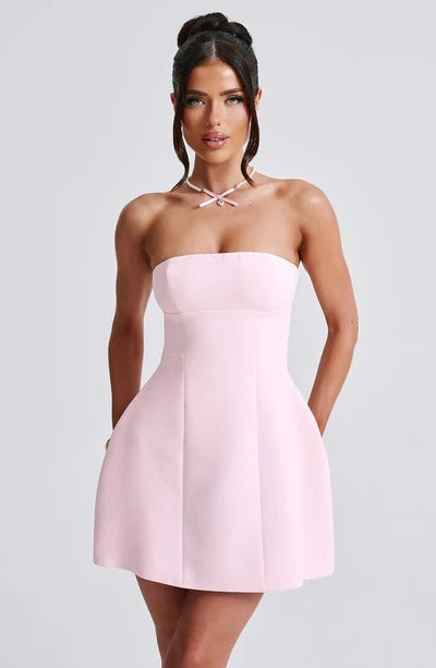 Women's Cocktail Strapless Bubble Mini Dress