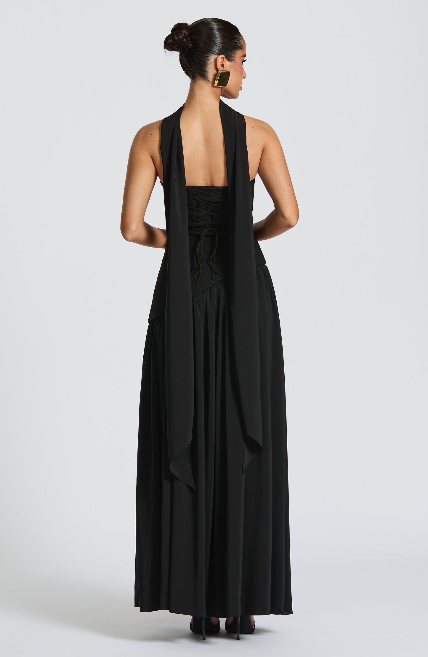 Women's Wedding Guest Strapless Maxi Dress with Slit