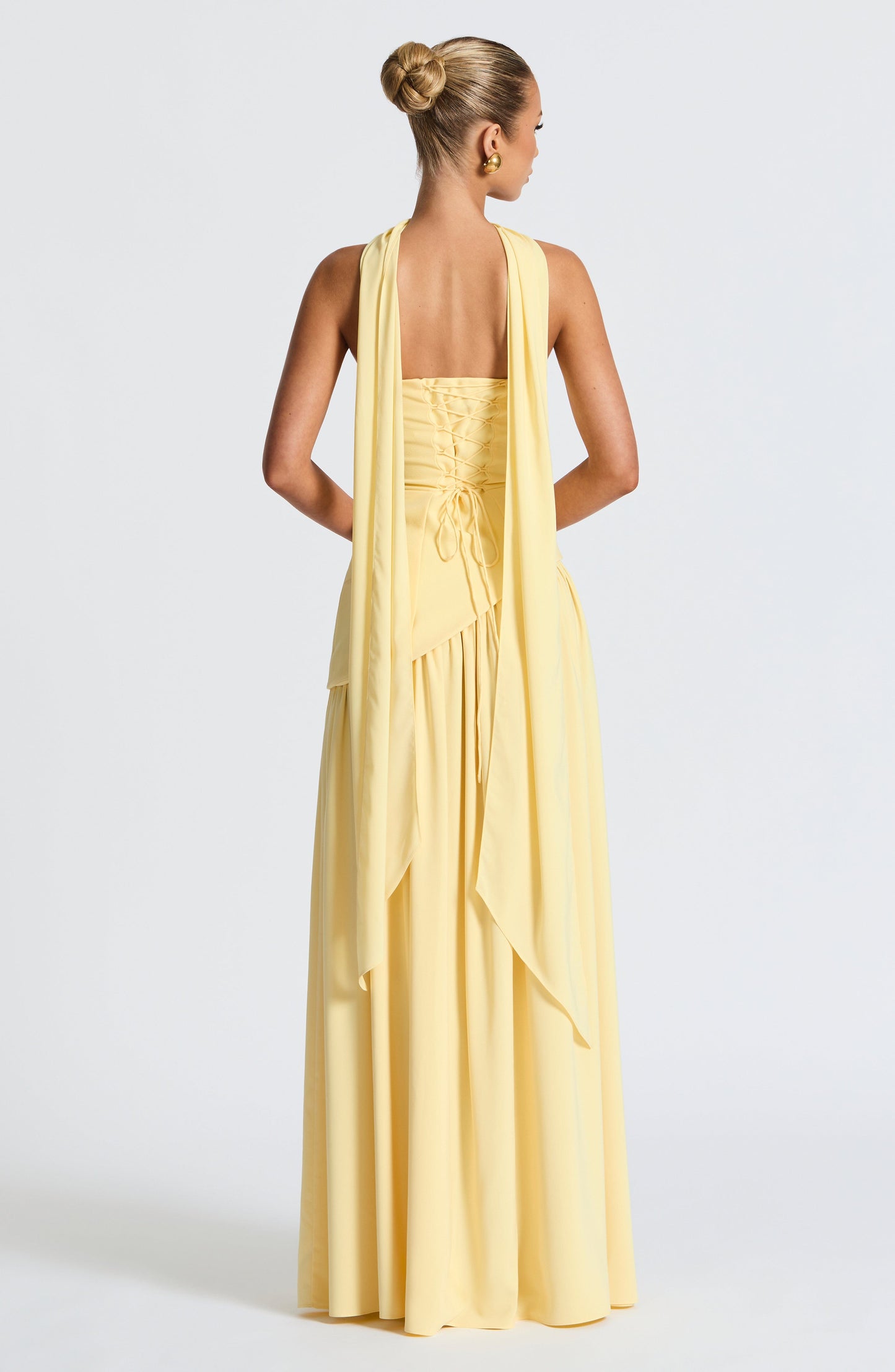 Women's Wedding Guest Strapless Maxi Dress with Slit