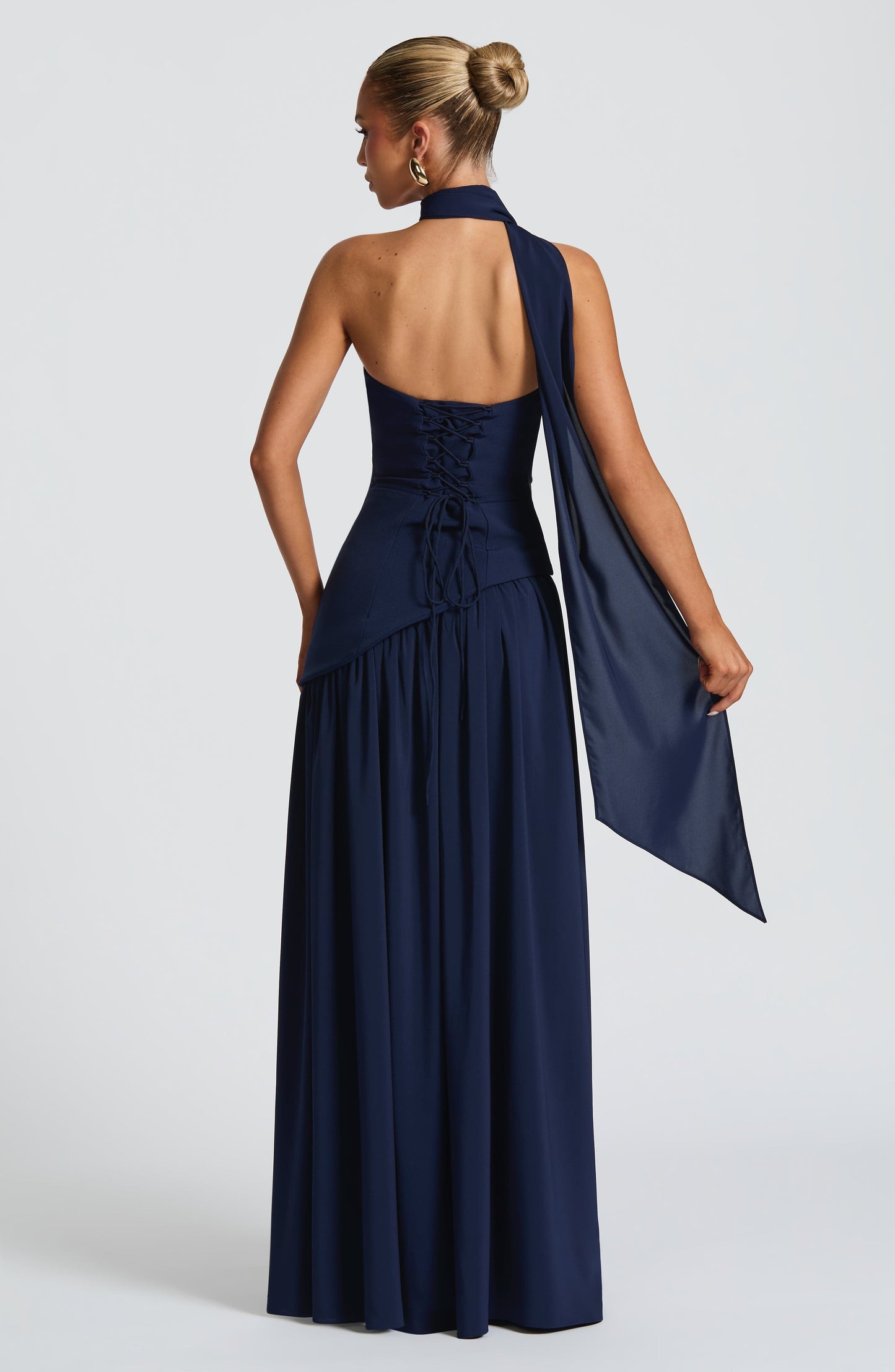 Women's Wedding Guest Strapless Maxi Dress with Slit