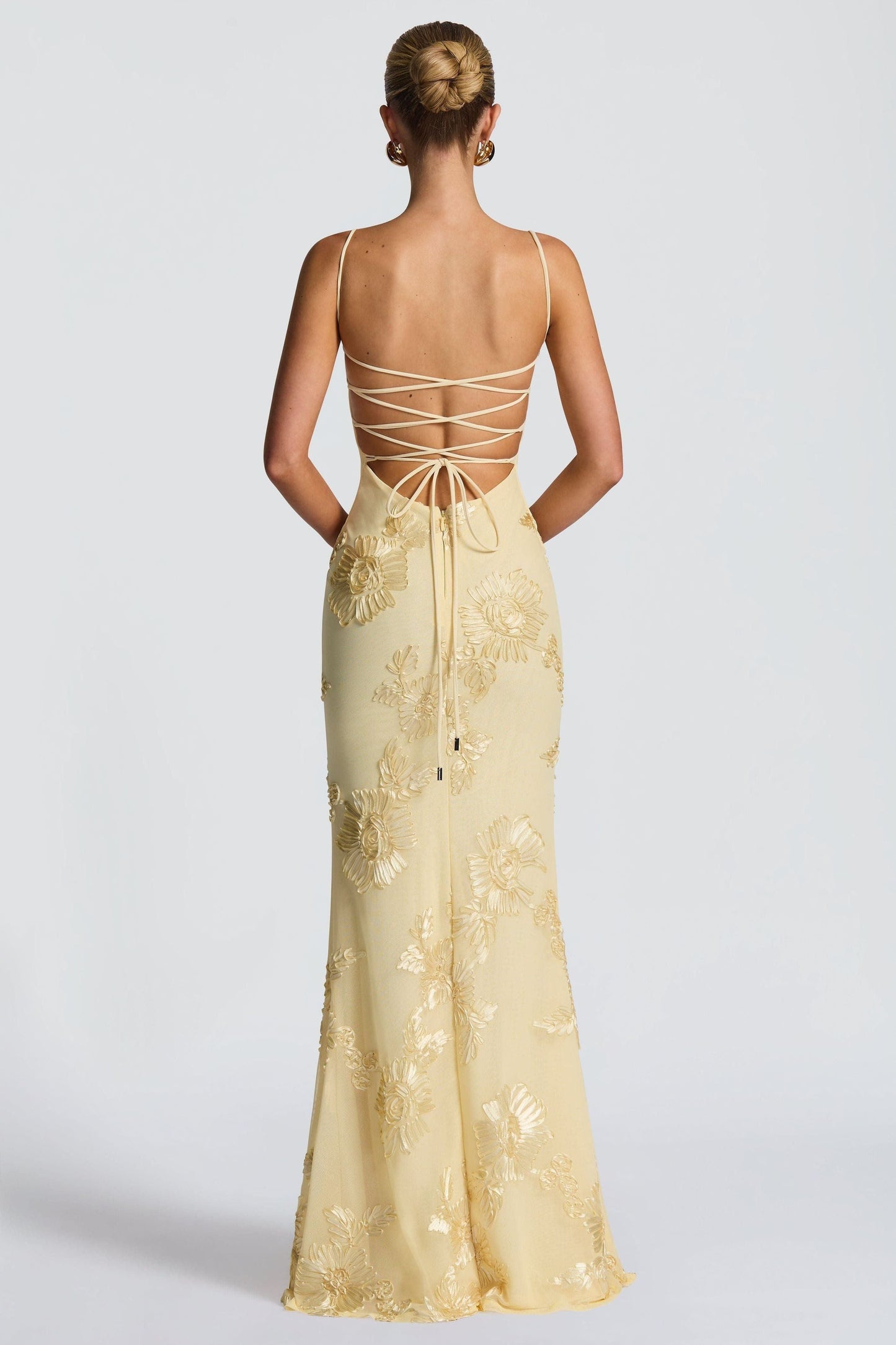 Women's Prom Floral Sweetheart Maxi Dress With Applique