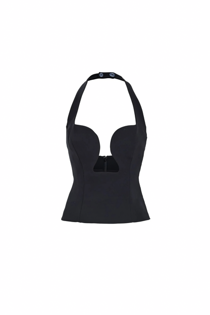Women's Cocktail Halter Sweetheart Plunge Bustier Top