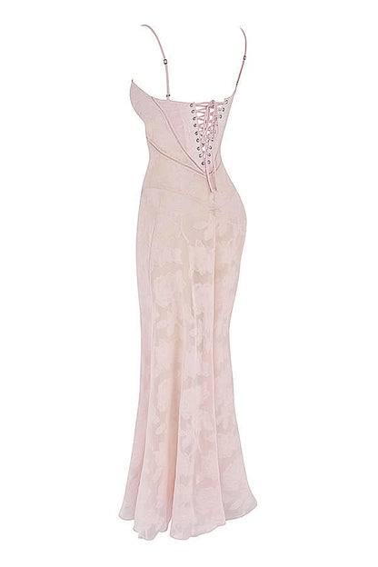 Women's Wedding Guest Floral Lace Maxi Dress