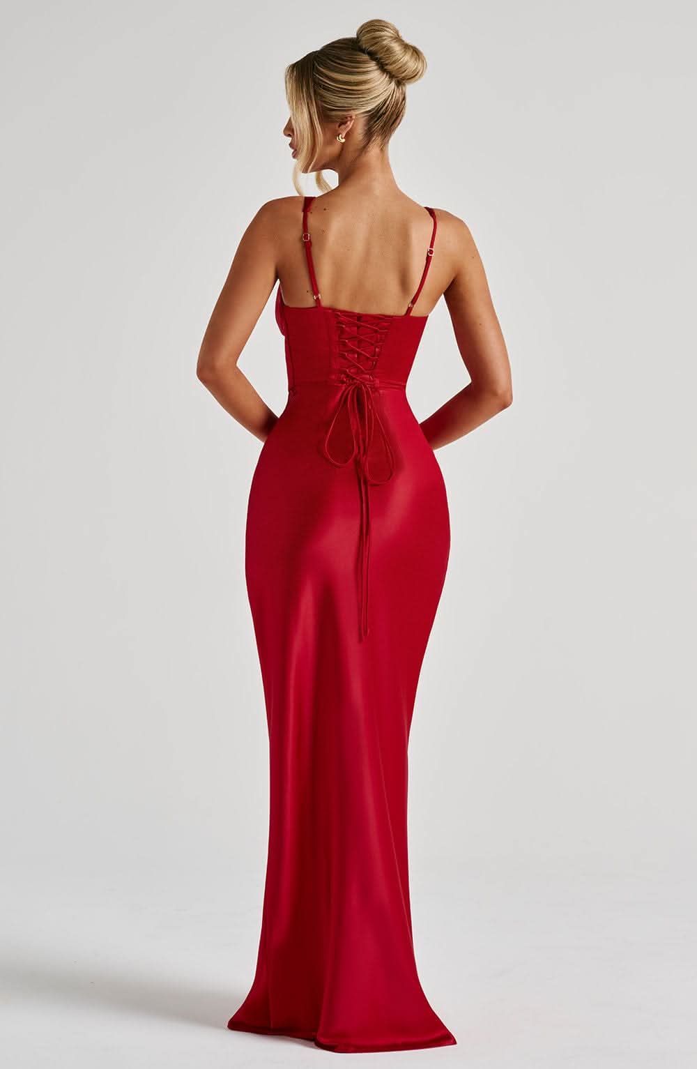 Women's Prom Corset V Neck Maxi Dress