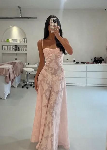 Women's Wedding Guest Floral Lace Maxi Dress