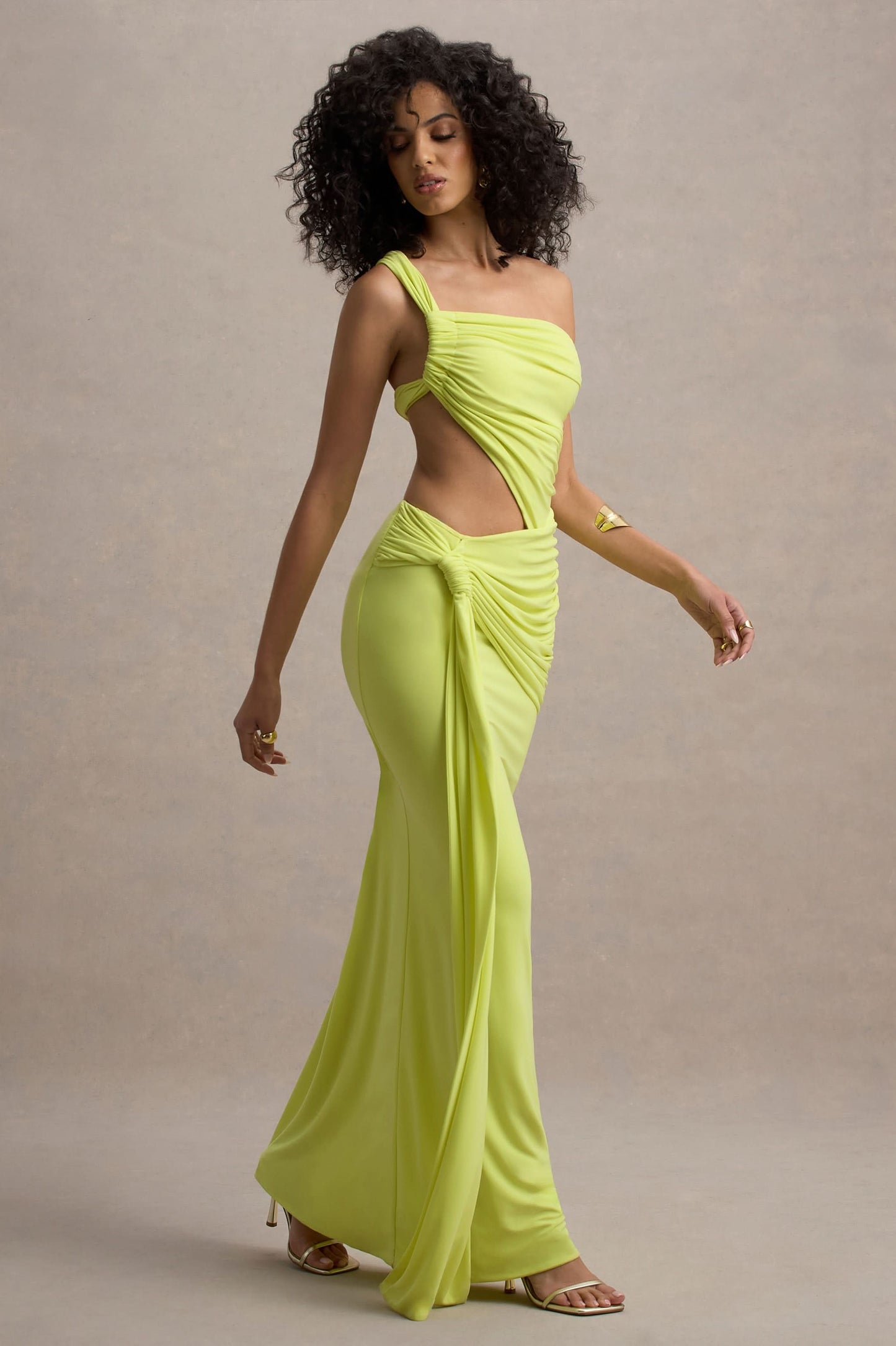 Women's Cocktail One Shoulder Cut Out Maxi Dress