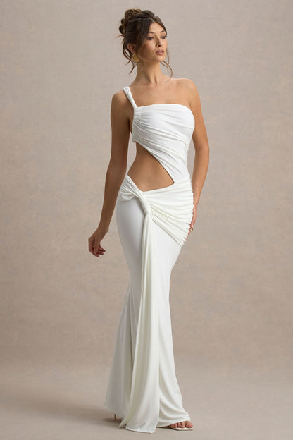 Women's Cocktail One Shoulder Cut Out Maxi Dress