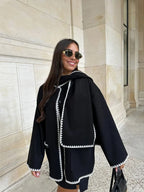 Kurtka z kapturem z wykończeniem Statement